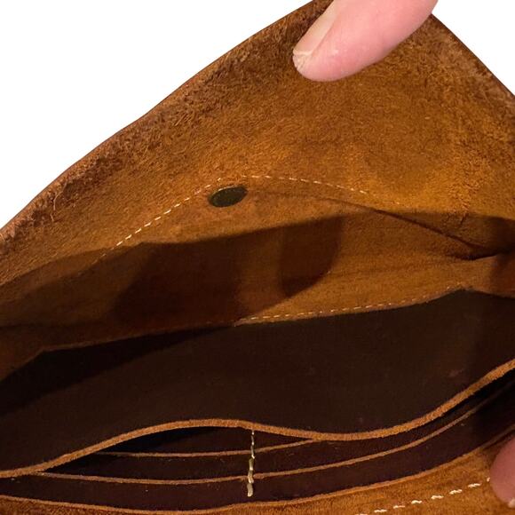 Portland Leather Goods Brown Leather Envelope Clutch Wristlet - Picture 9 of 15